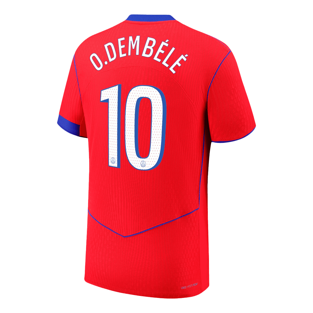 O.DEMBÉLÉ #10 PSG Játékos Idegenbeli Harmadik Mez 2025/26 Piros