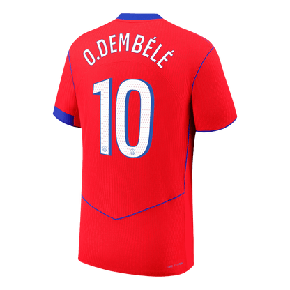 O.DEMBÉLÉ #10 PSG Játékos Idegenbeli Harmadik Mez 2025/26 Piros