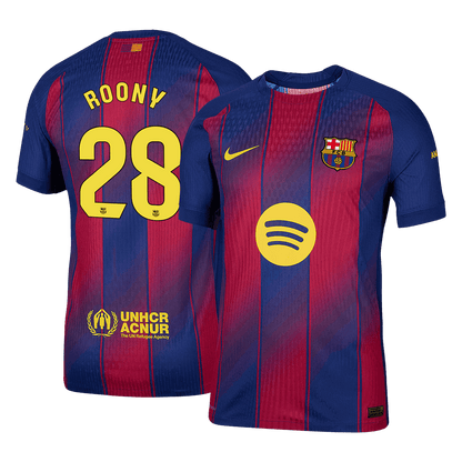 ROONY #28 Barcelona Játékos Otthon Mez 2025/26 Piros & Kék