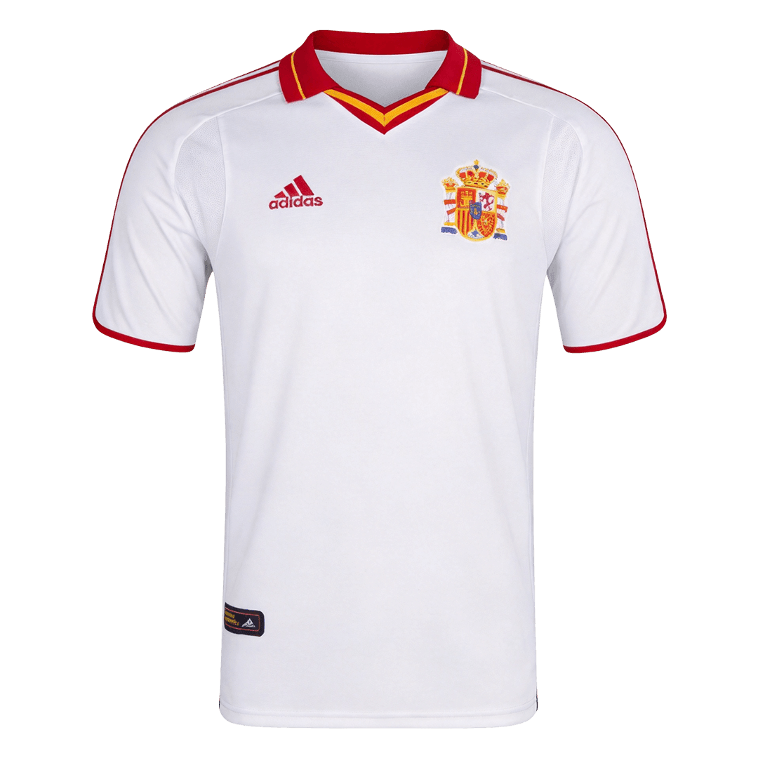 Spain Idegenbeli Retro Futball Mez 2000 Fehér