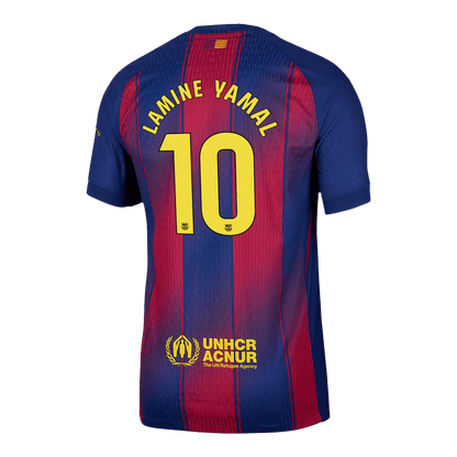 LAMINE YAMAL #10 Hiteles Barcelona Otthon Soccer Mez 2025/26 Piros&Kék