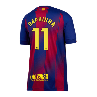 RAPHINHA #11 Barcelona Otthon Soccer Mez 2025/26 Piros&Kék