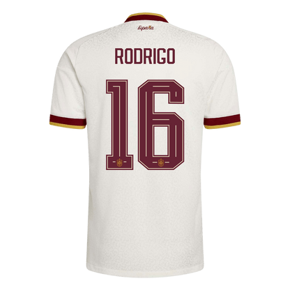 RODRIGO #16 Spain Játékos Verzió Idegenbeli Mez Világbajnoki 2026 Fehér