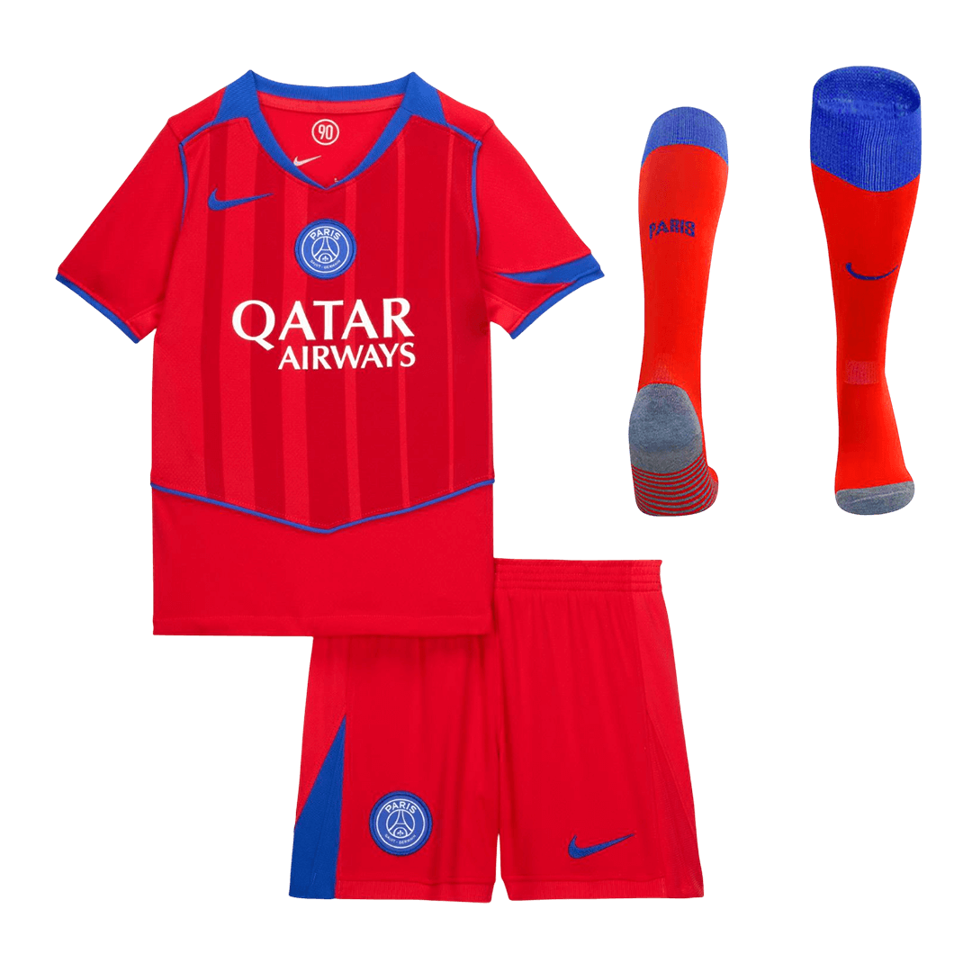 PSG Gyerek Harmadik Mez Készlet(Mez+Nadrág+Zokni) 2025/26 Piros