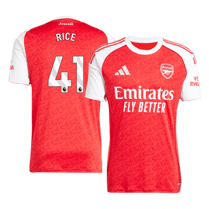 RICE #41 Arsenal Otthoni Soccer Mez 2025/26 Piros