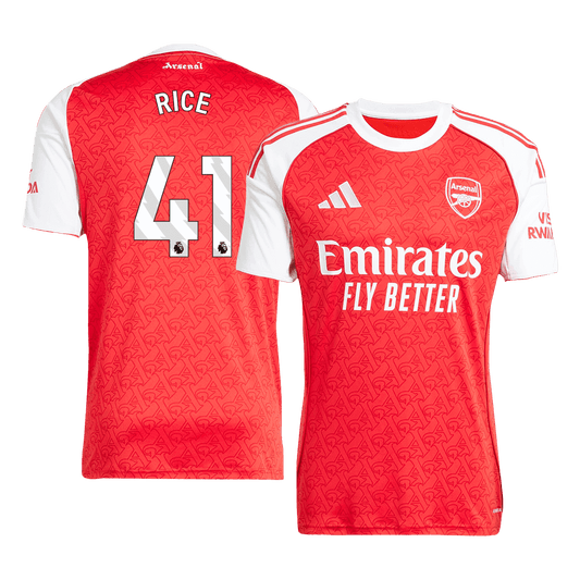 RICE #41 Arsenal Otthoni Soccer Mez 2025/26 Piros