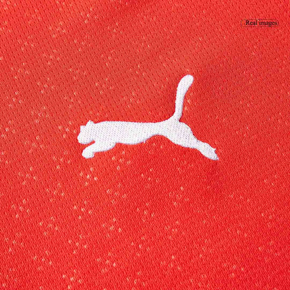 RONALDO #7 Portugal Otthon Hosszú Ujjú Mez 2025-Piros