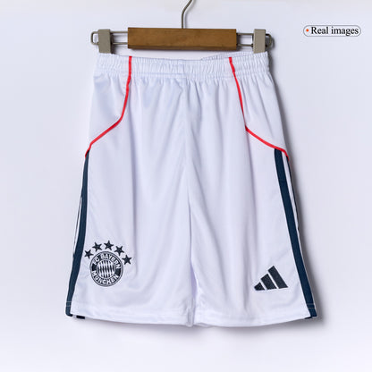 Gyerekek  Bayern Munich Idegenbeli Soccer Mez Készlet(Mez+Rövidnadrág) 2025/26 Fehér