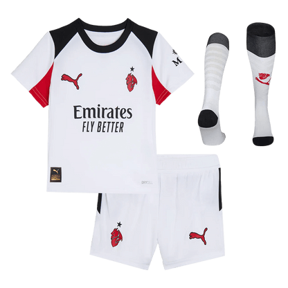 AC Milan Gyerek Idegenbeli Mez Készlet(Mez+Nadrág+Zokni) 2025/26 Fehér