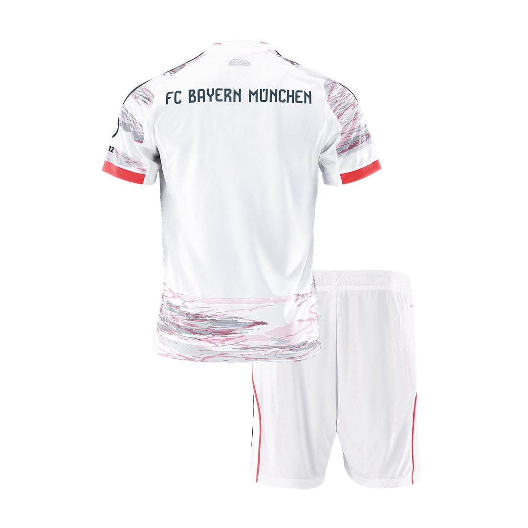 Gyerekek  Bayern Munich Idegenbeli Soccer Mez Készlet(Mez+Rövidnadrág) 2025/26 Fehér