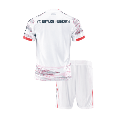 Gyerekek  Bayern Munich Idegenbeli Soccer Mez Készlet(Mez+Rövidnadrág) 2025/26 Fehér