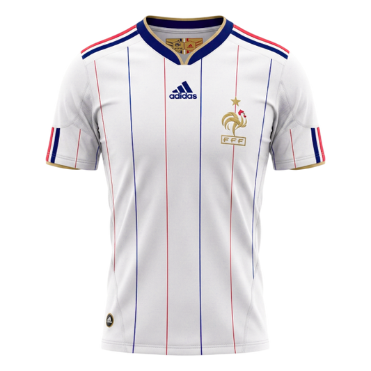 France Idegenbeli Retro Futball Mez 2010 Fehér 2025/26