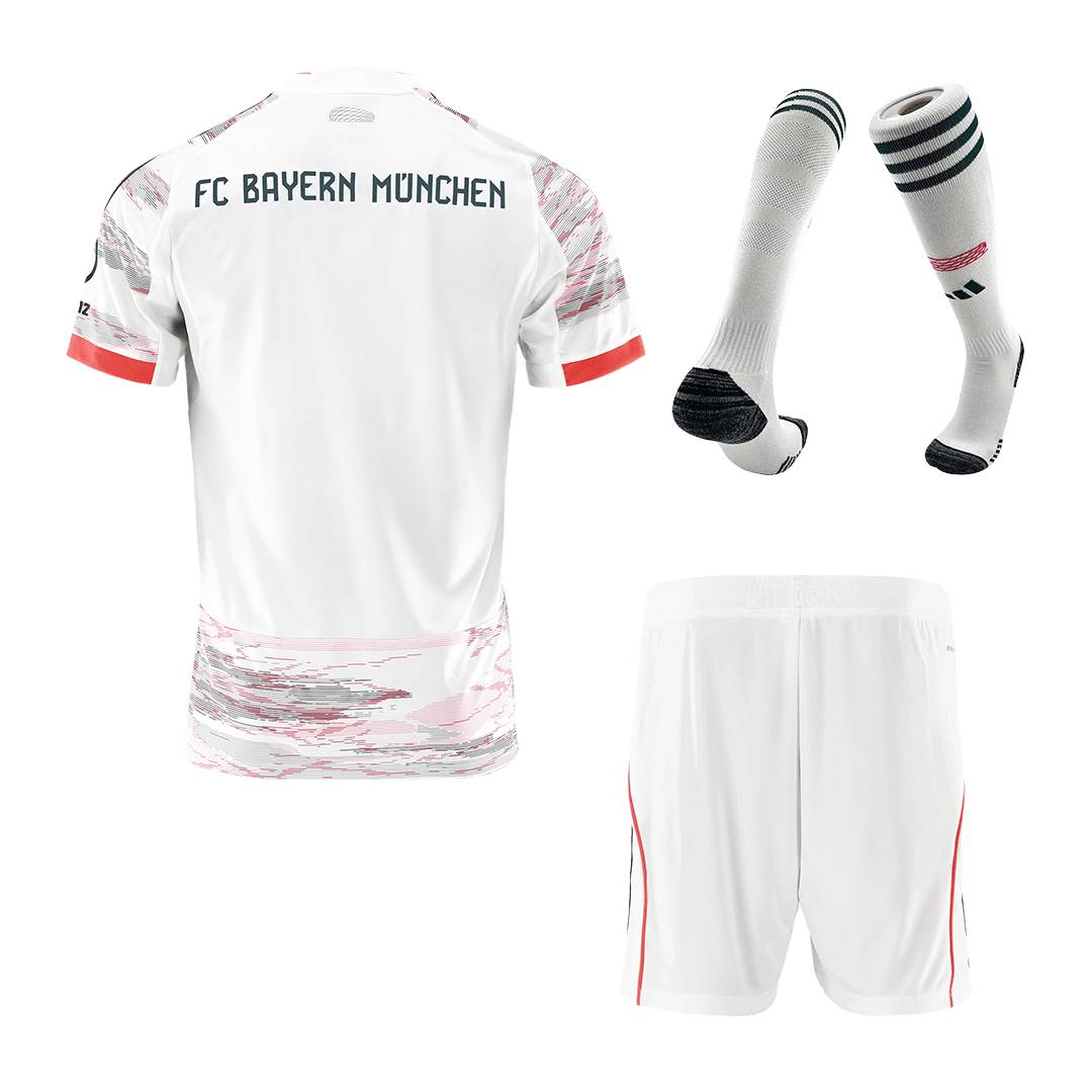 Bayern Munich Idegenben Mez Szett (Mez + Nadrág + Zokni) 2025/26- Fehér