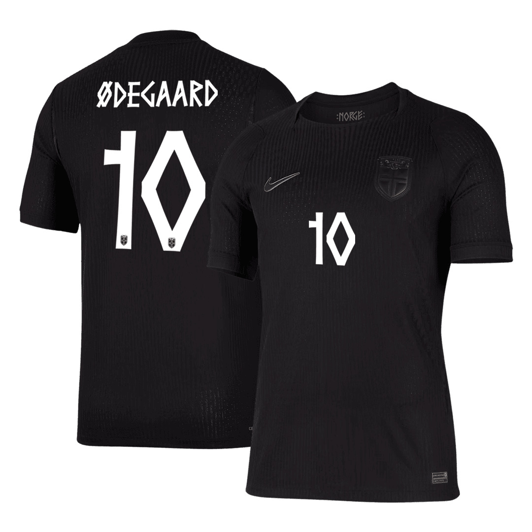 ØDEGAARD #10 Norvégia Játékos Verzió Idegenbeli Mez Világbajnoki 2026 Fekete