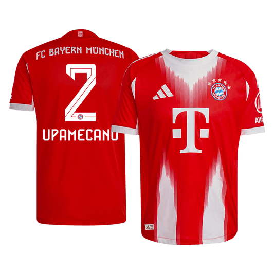 UPAMECANO #2 Bayern Munich Játékos Otthon Mez 2025/26 Piros