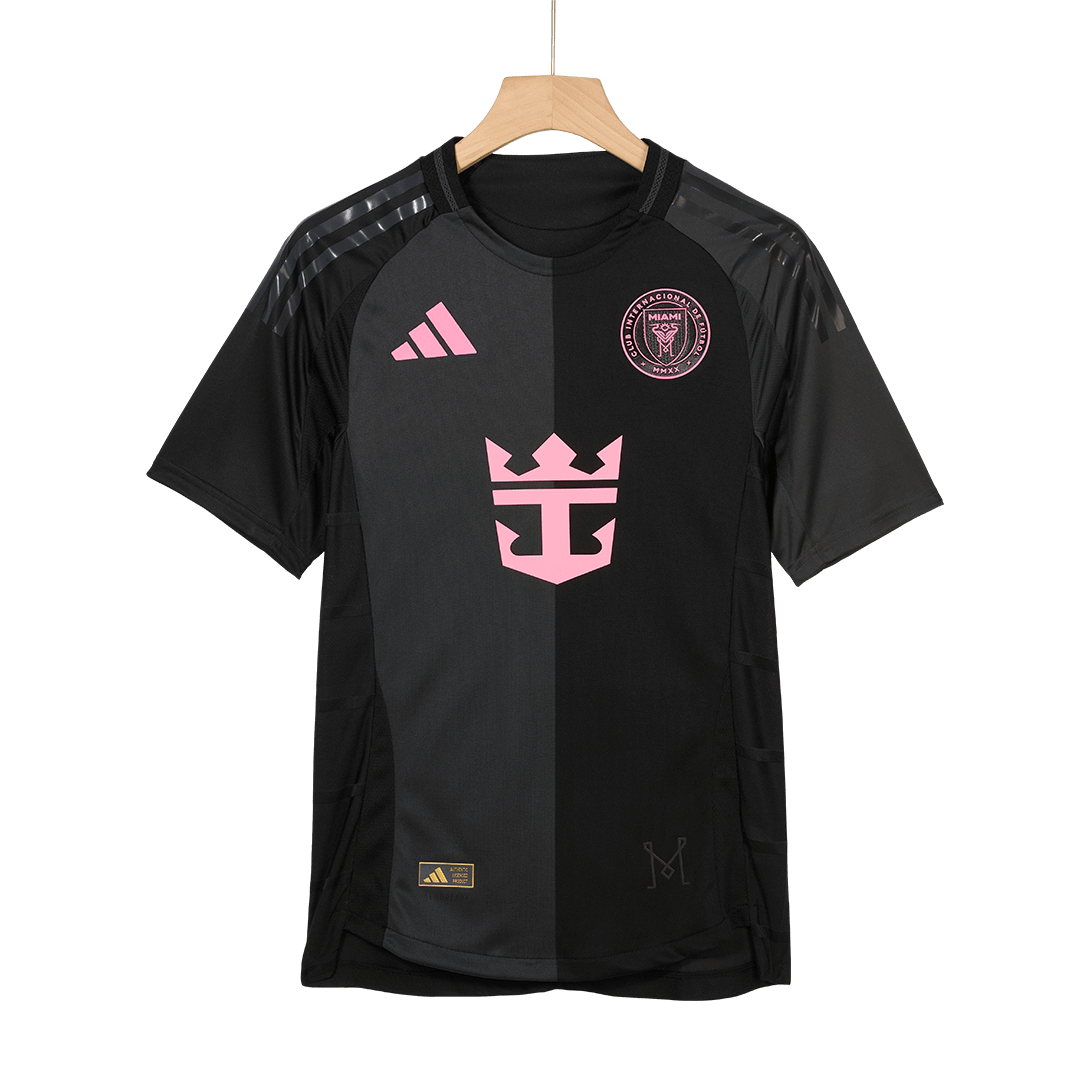 DE PAUL #7 Hiteles Inter Miami CF Idegenbeli Soccer Mez 2025 Fekete&Szürke