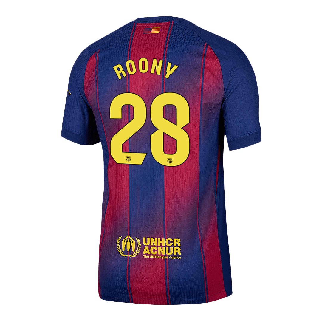 ROONY #28 Barcelona Játékos Otthon Mez 2025/26 Piros & Kék