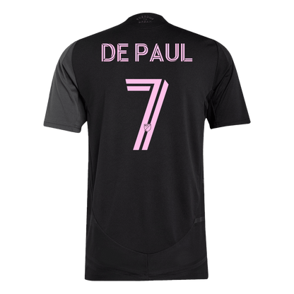 DE PAUL #7 Hiteles Inter Miami CF Idegenbeli Soccer Mez 2025 Fekete&Szürke