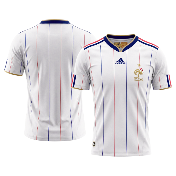 France Idegenbeli Retro Futball Mez 2010 Fehér