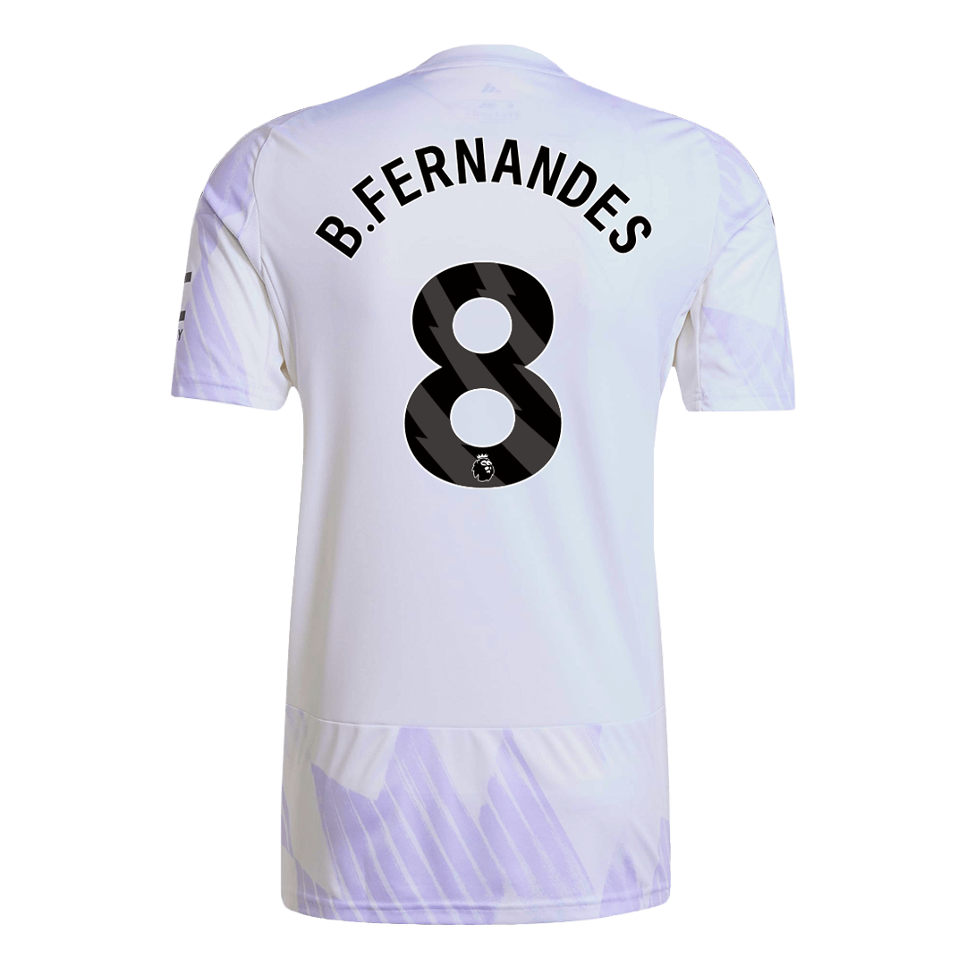 B.FERNANDES #8 Manchester United Idegenbeli Soccer Mez 2025/26 Fehér