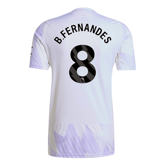 B.FERNANDES #8 Manchester United Idegenbeli Soccer Mez 2025/26 Fehér