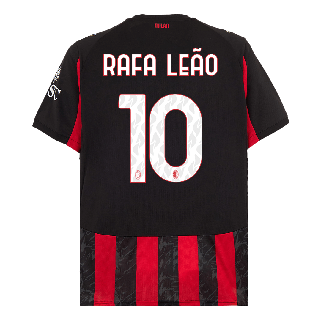 RAFA LEÃO #10 AC Milan Otthoni Soccer Mez 2025/26 Piros&Fekete