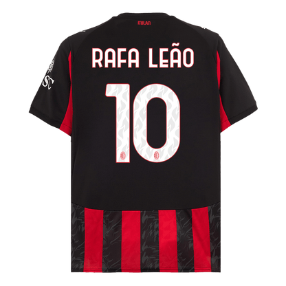 RAFA LEÃO #10 AC Milan Otthoni Soccer Mez 2025/26 Piros&Fekete
