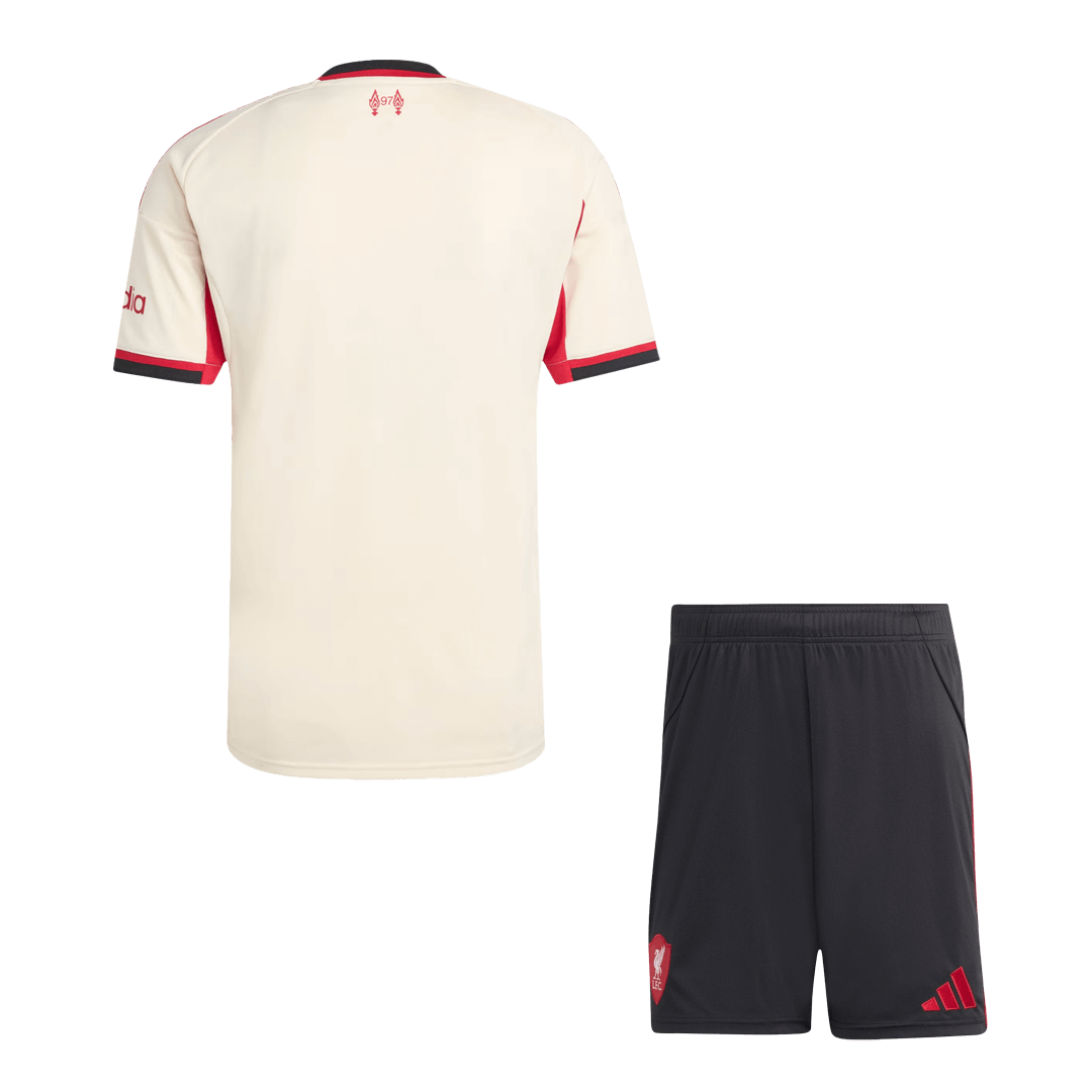 Liverpool Idegenben Mez Szett (Mez + Nadrág) 2025/26- Fehér