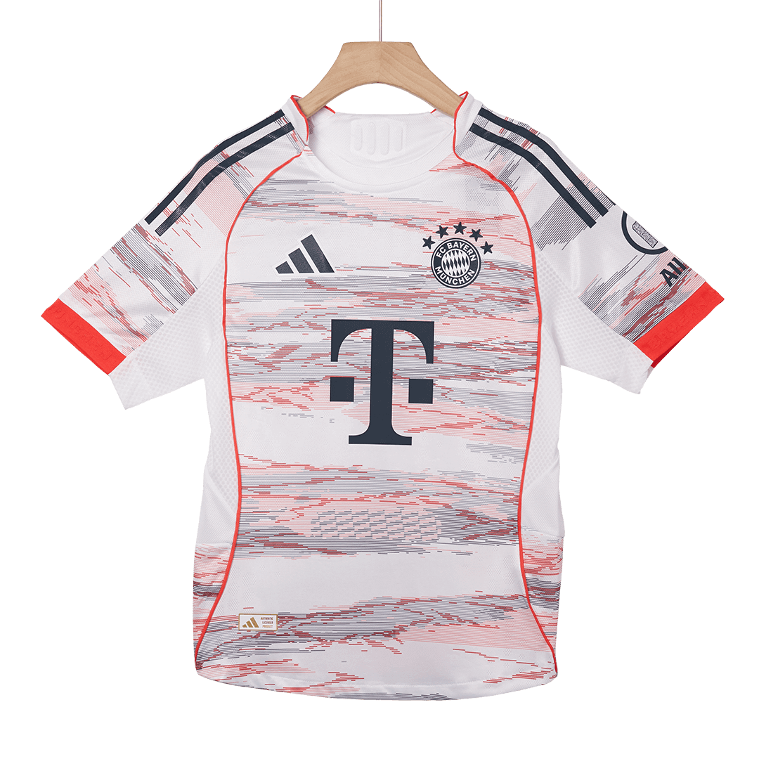 MÜLLER #25 Hiteles Bayern Munich Idegenbeli Soccer Mez 2025/26 Fehér