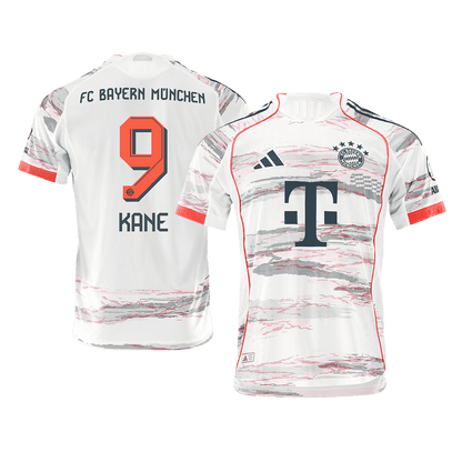 KANE #9 Hiteles Bayern Munich Idegenbeli Soccer Mez 2025/26 Fehér