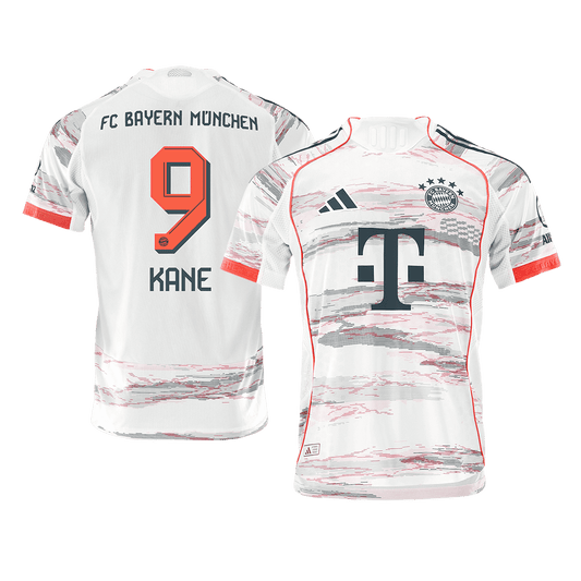 KANE #9 Hiteles Bayern Munich Idegenbeli Soccer Mez 2025/26 Fehér