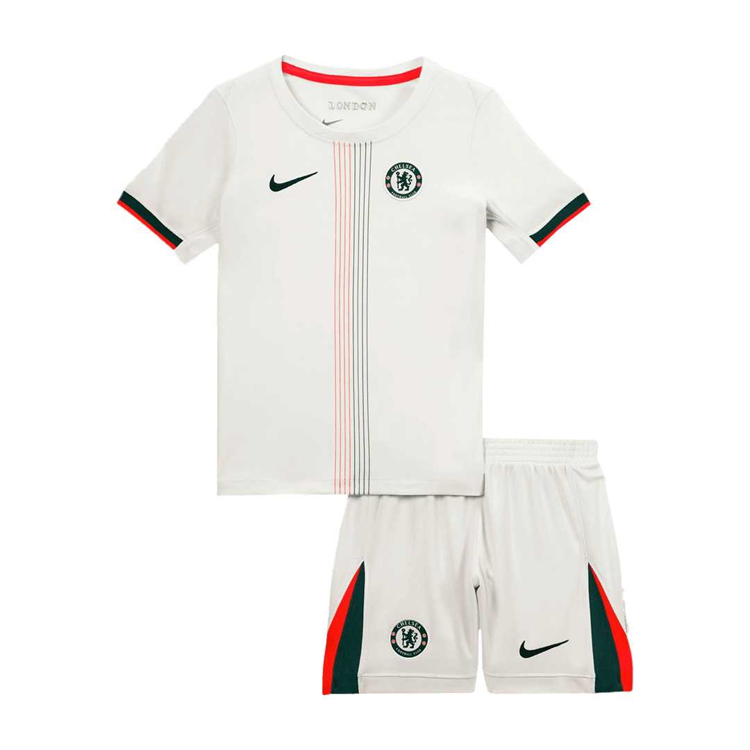 Gyerekek Chelsea Idegenbeli Soccer Mez Készlet(Mez+Rövidnadrág) 2025/26 Fehér