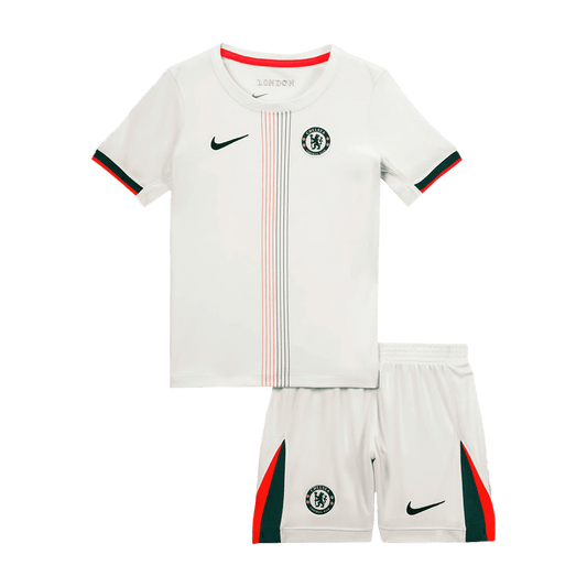 Gyerekek Chelsea Idegenbeli Soccer Mez Készlet(Mez+Rövidnadrág) 2025/26 Fehér