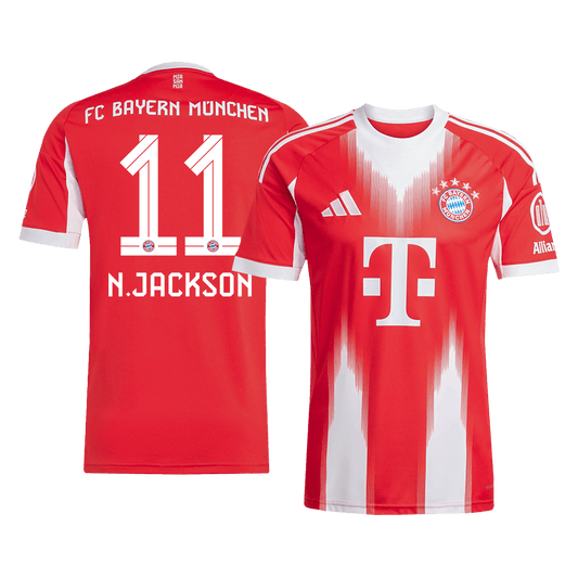 N.JACKSON #11 Bayern Munich Otthon Mez 2025/26 Piros