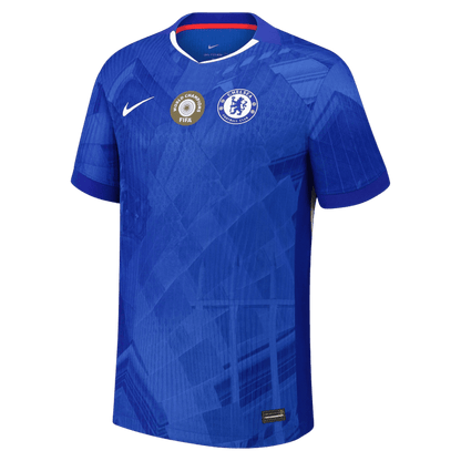 WORLD CHAMPIONS #25 Hiteles Chelsea Otthon Soccer Mez 2025/26 Kék - with chest badge
