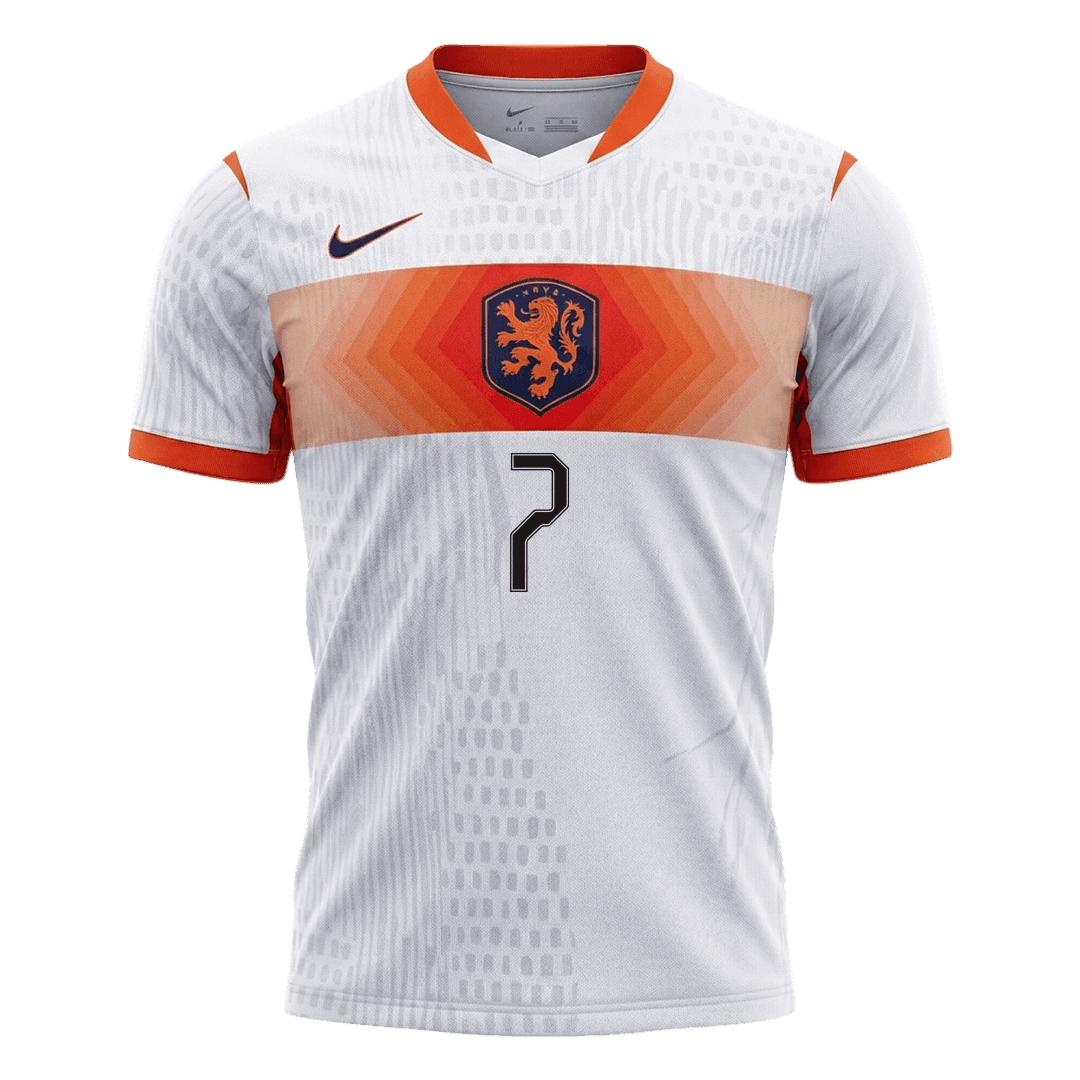 XAVI #7 Netherlands Játékos Verzió Idegenbeli Mez Világbajnoki 2026 Fehér