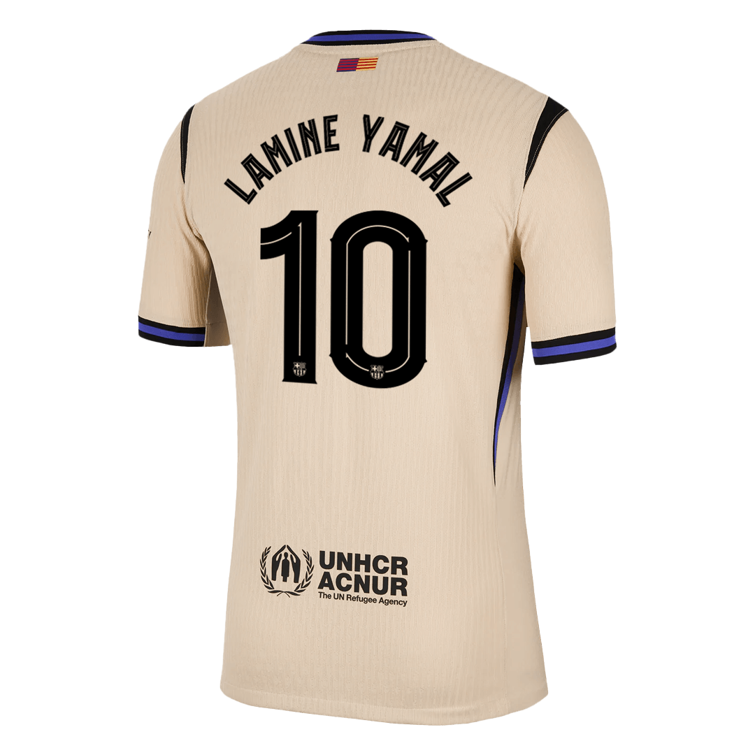 LAMINE YAMAL #10 Hiteles Barcelona Idegenbeli Soccer Mez 2025/26 Sárga - UCL