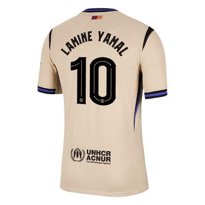LAMINE YAMAL #10 Hiteles Barcelona Idegenbeli Soccer Mez 2025/26 Sárga - UCL