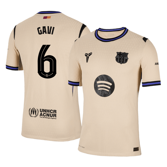 GAVI #6 Hiteles Barcelona Idegenbeli Soccer Mez 2025/26 Sárga - UCL