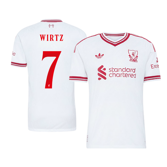WIRTZ #7 Liverpool Játékos Verzió Idegenbeli Mez 2026/27 Fehér - UCL