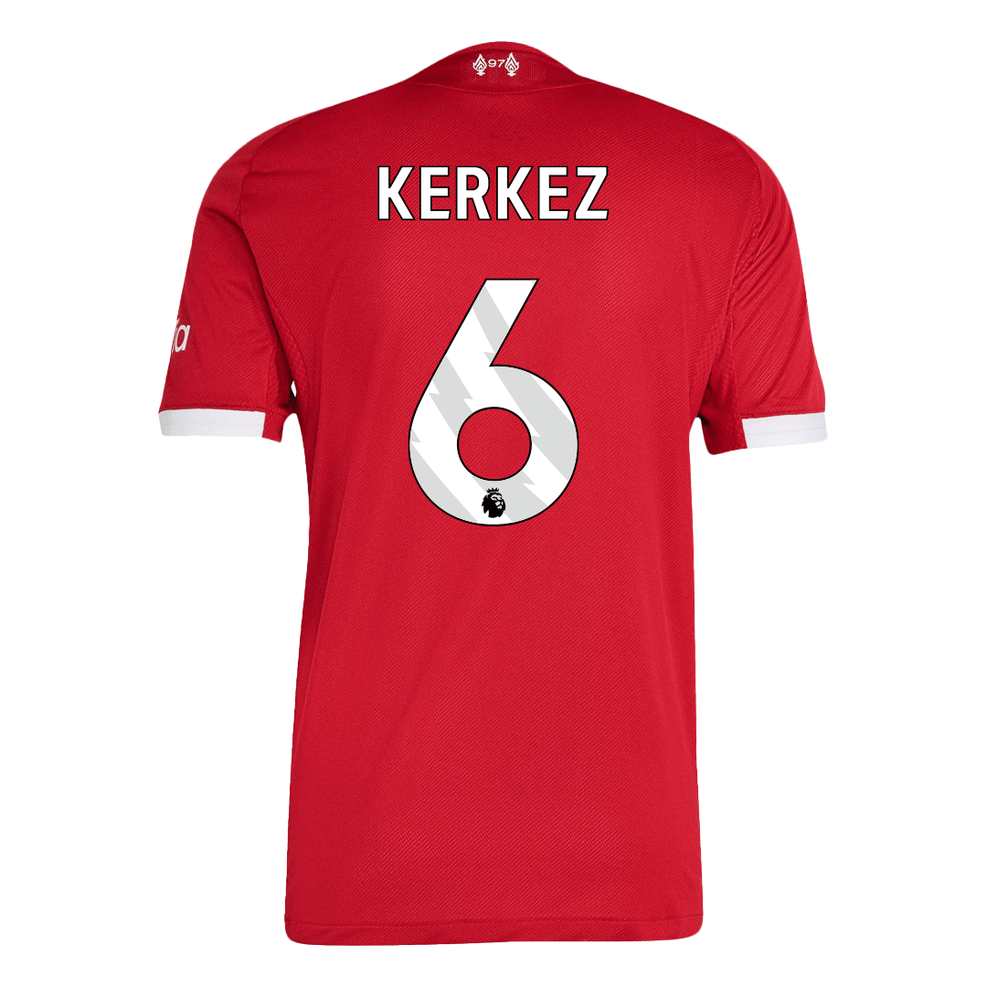 KERKEZ #6 Hiteles Liverpool Otthon Soccer Mez 25/26 Piros