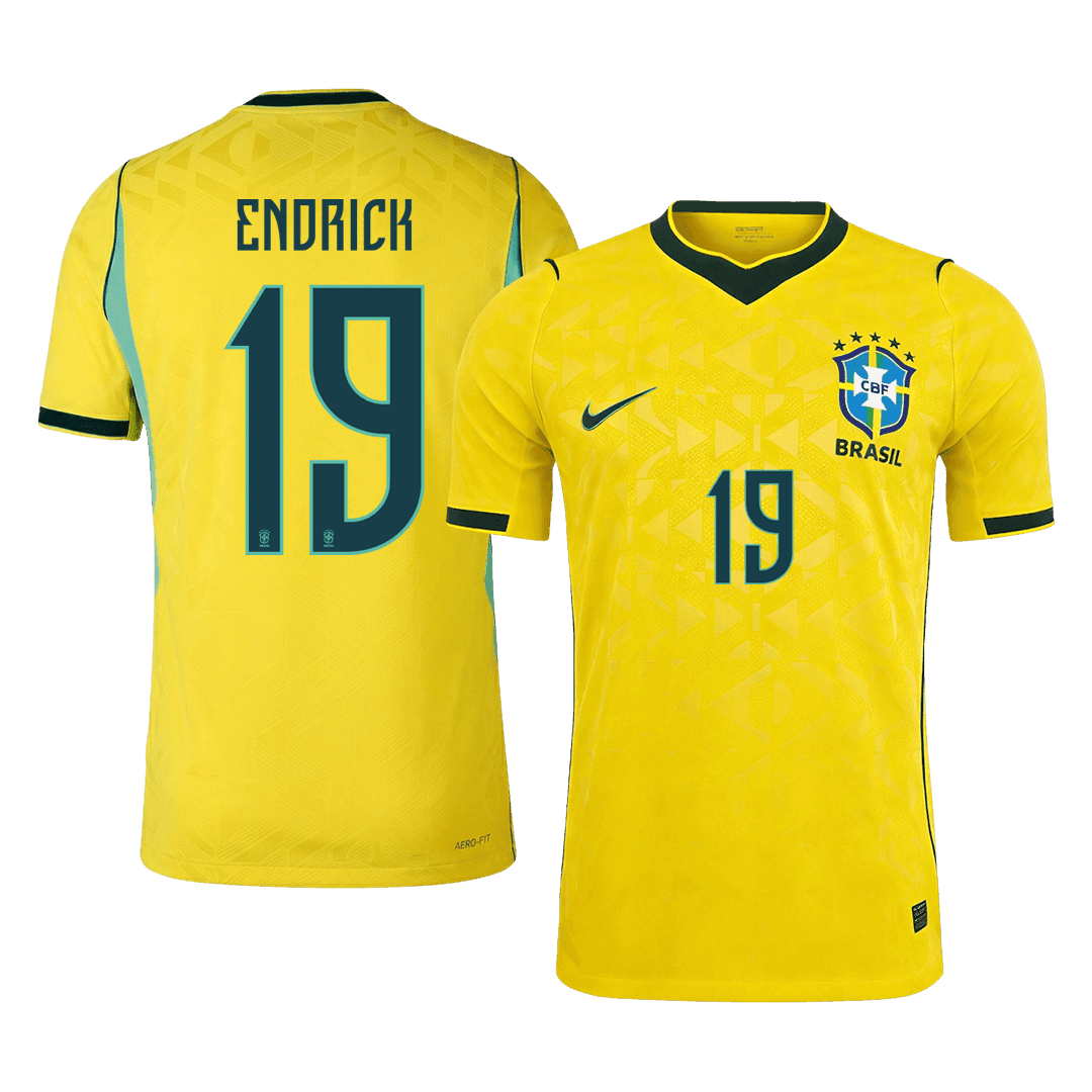 ENDRICK #19 Brazil Játékos Verzió Hazai Mez Világbajnoki 2026 Sárga