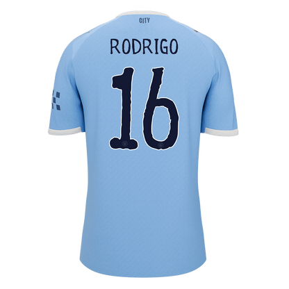 RODRIGO #16 Manchester City Otthoni Futball Mez 2025/26 Kék
