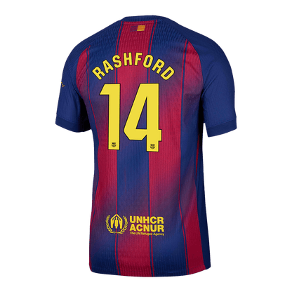 RASHFORD #14 Hiteles Barcelona Otthon Soccer Mez 2025/26 Piros&Kék