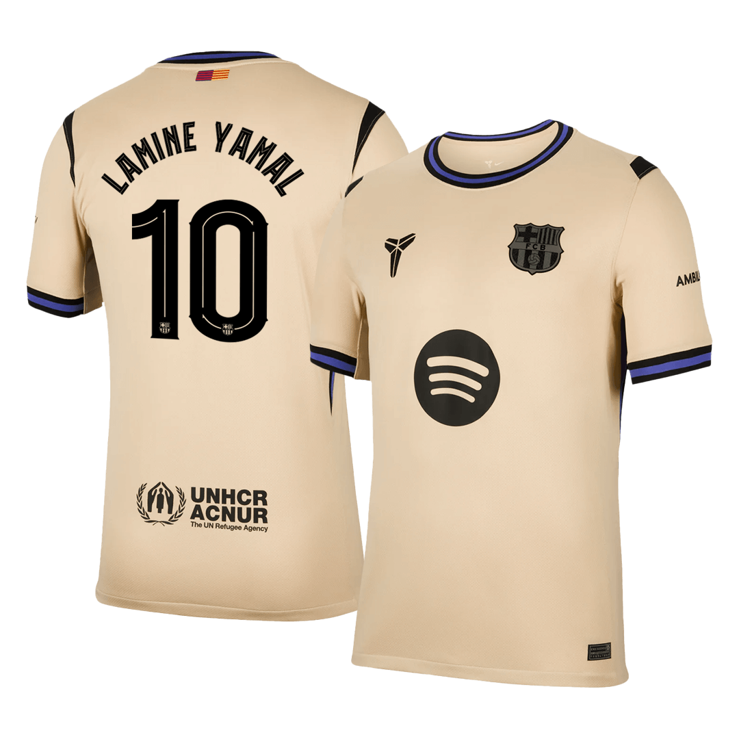 LAMINE YAMAL #10 Barcelona Idegenbeli Soccer Mez 2025/26 Sárga - UCL