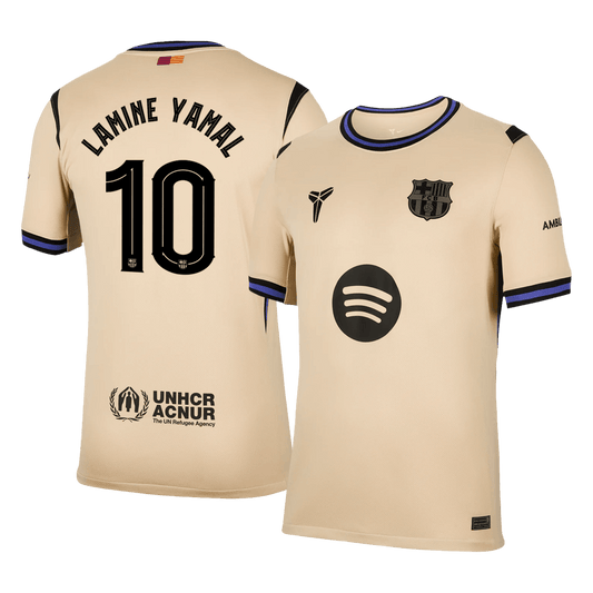 LAMINE YAMAL #10 Barcelona Idegenbeli Soccer Mez 2025/26 Sárga - UCL