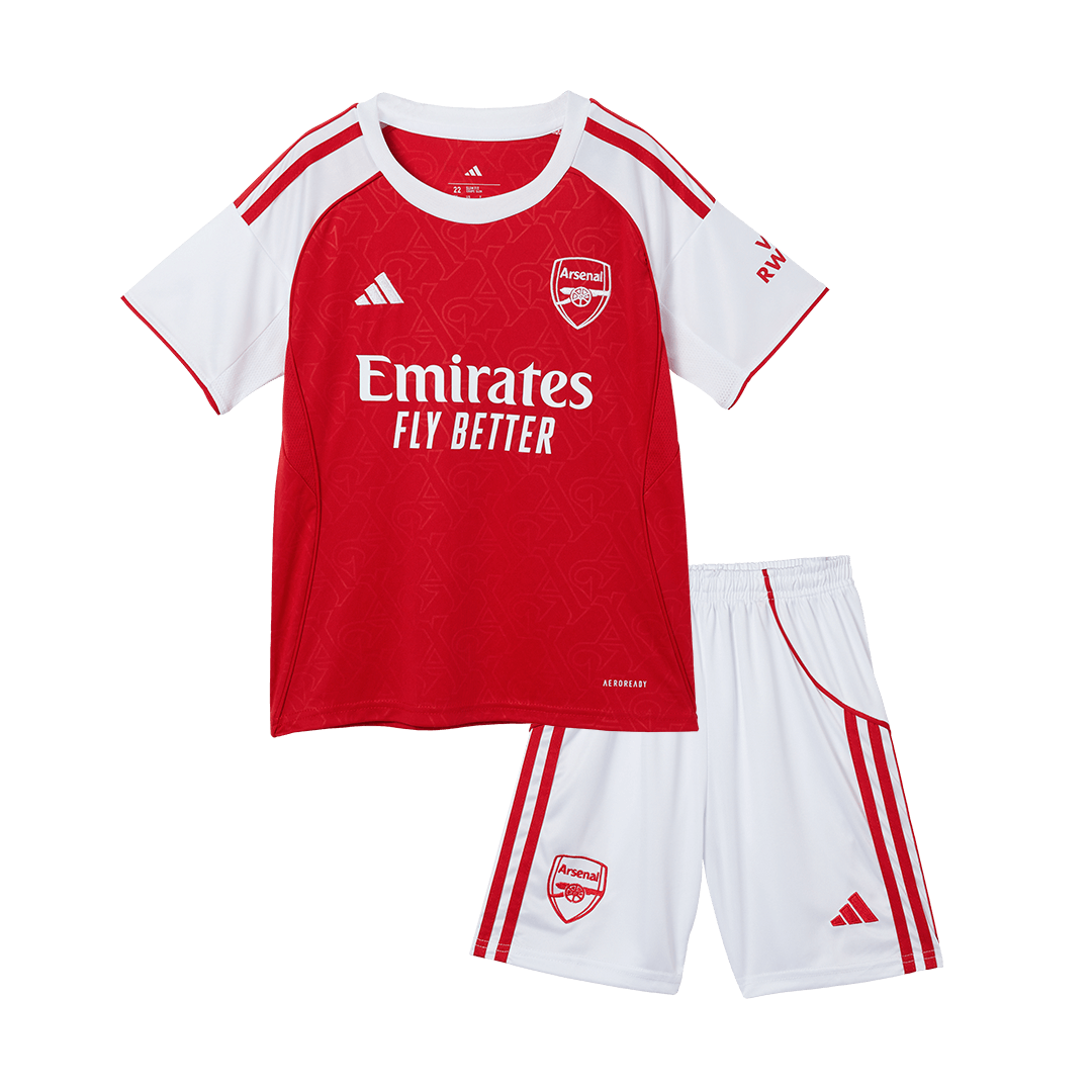 Gyerekek Arsenal Otthoni Soccer Mez Készlet(Mez+Rövidnadrág) 2025/26 Piros