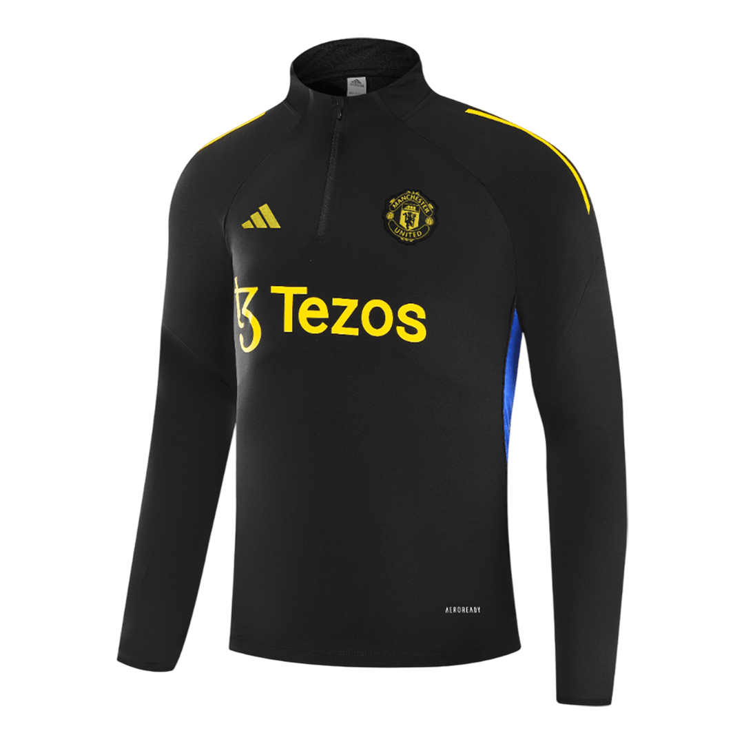 Manchester United Zip Felső Kabát Szett(Dzseki+Nadrág) 2025/26 Fekete