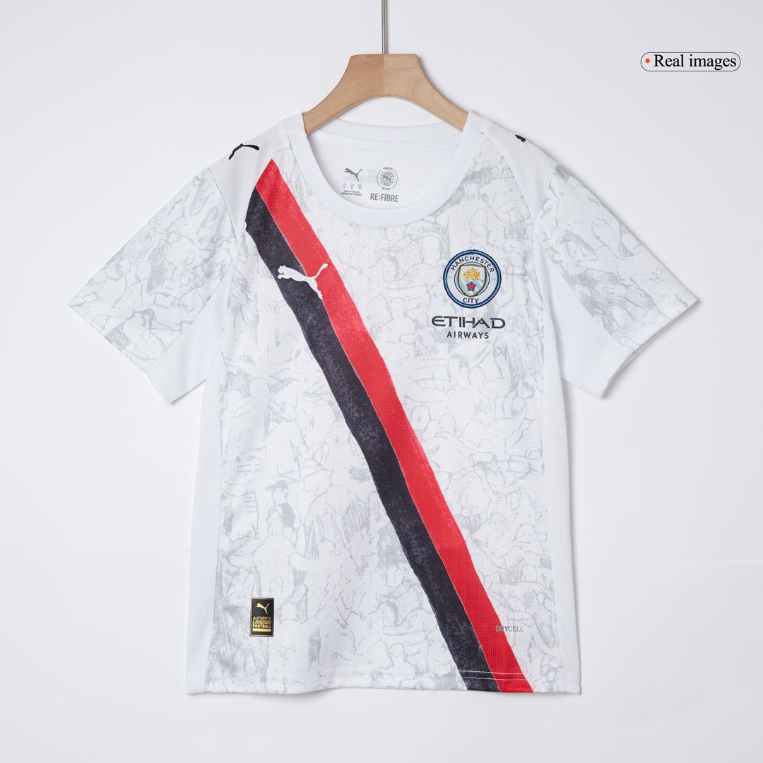 Gyerekek Manchester City KidSuper Soccer Mez Készlet(Mez+Rövidnadrág) 2025/26 Fehér - Club World Cup