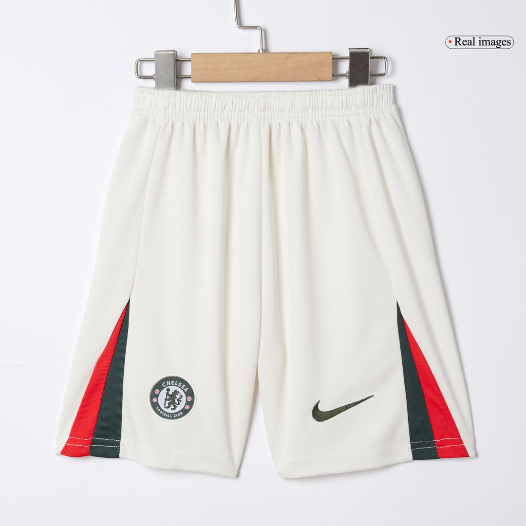 Gyerekek Chelsea Idegenbeli Soccer Mez Készlet(Mez+Rövidnadrág) 2025/26 Fehér